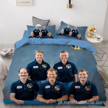 Conjunto de cama escovada de impressão digital de astronauta da NASA